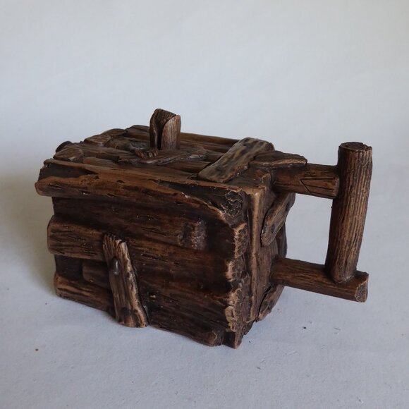 VINTAGE TRADITIONAL CHINESE WOOD TREE BRANCH BOX HANDMADE CLAY LIDDED TEAPOT NEW - Picture 8 of 13